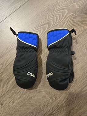 Head Kids Black & Blue Waterproof Mittens